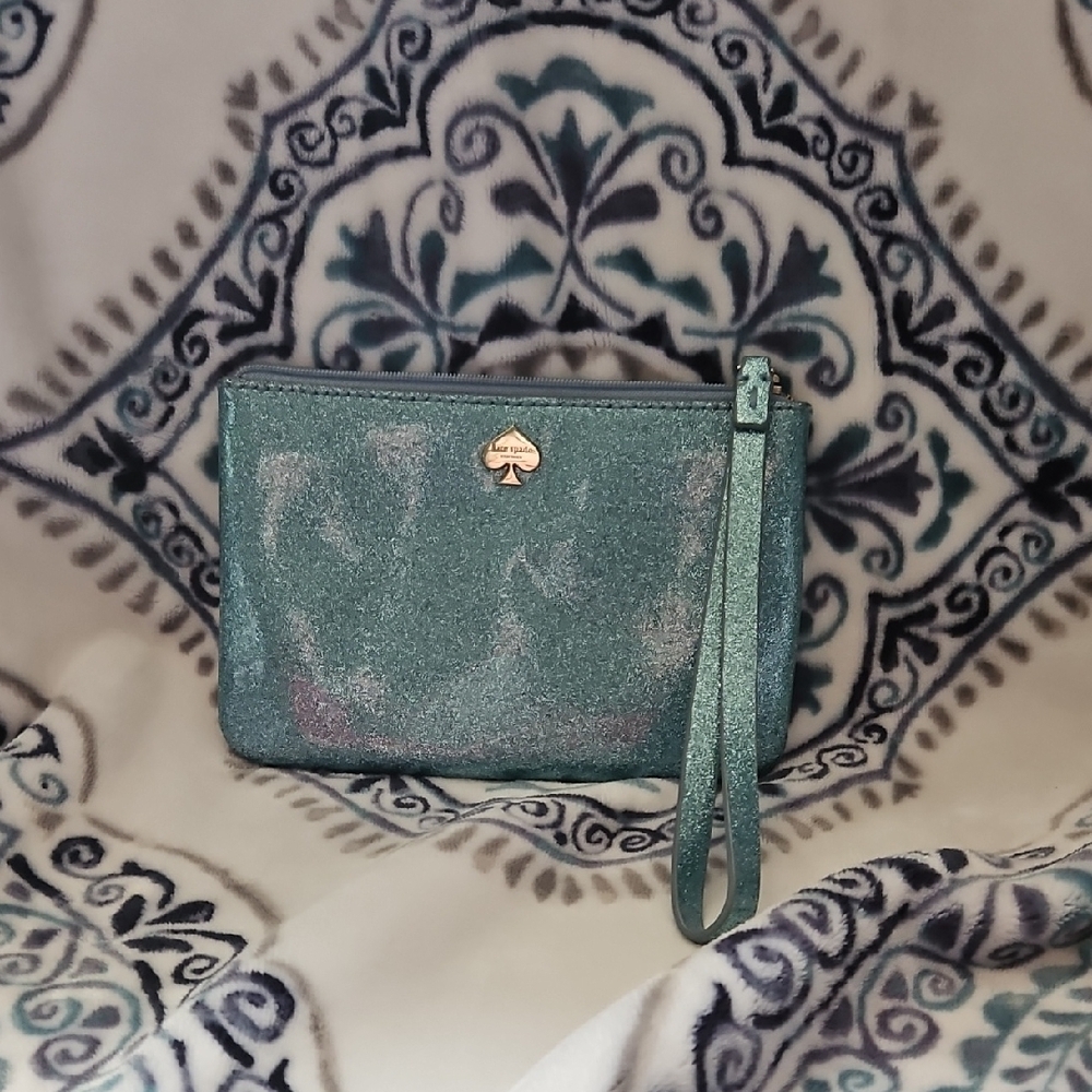 Kate Spade Green Shimmery Leather Clutch